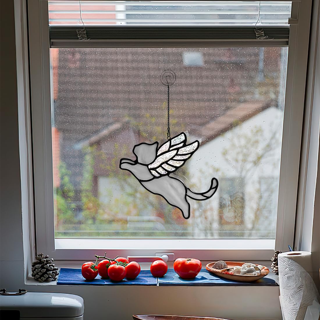 BOXCASA iridescent wings glass decor creates a serene home remembrance focal point.