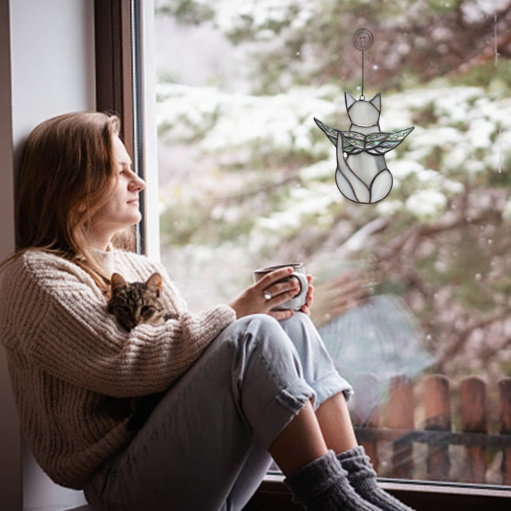 BOXCASA window decor cat memorial hanging offers a comforting keepsake
