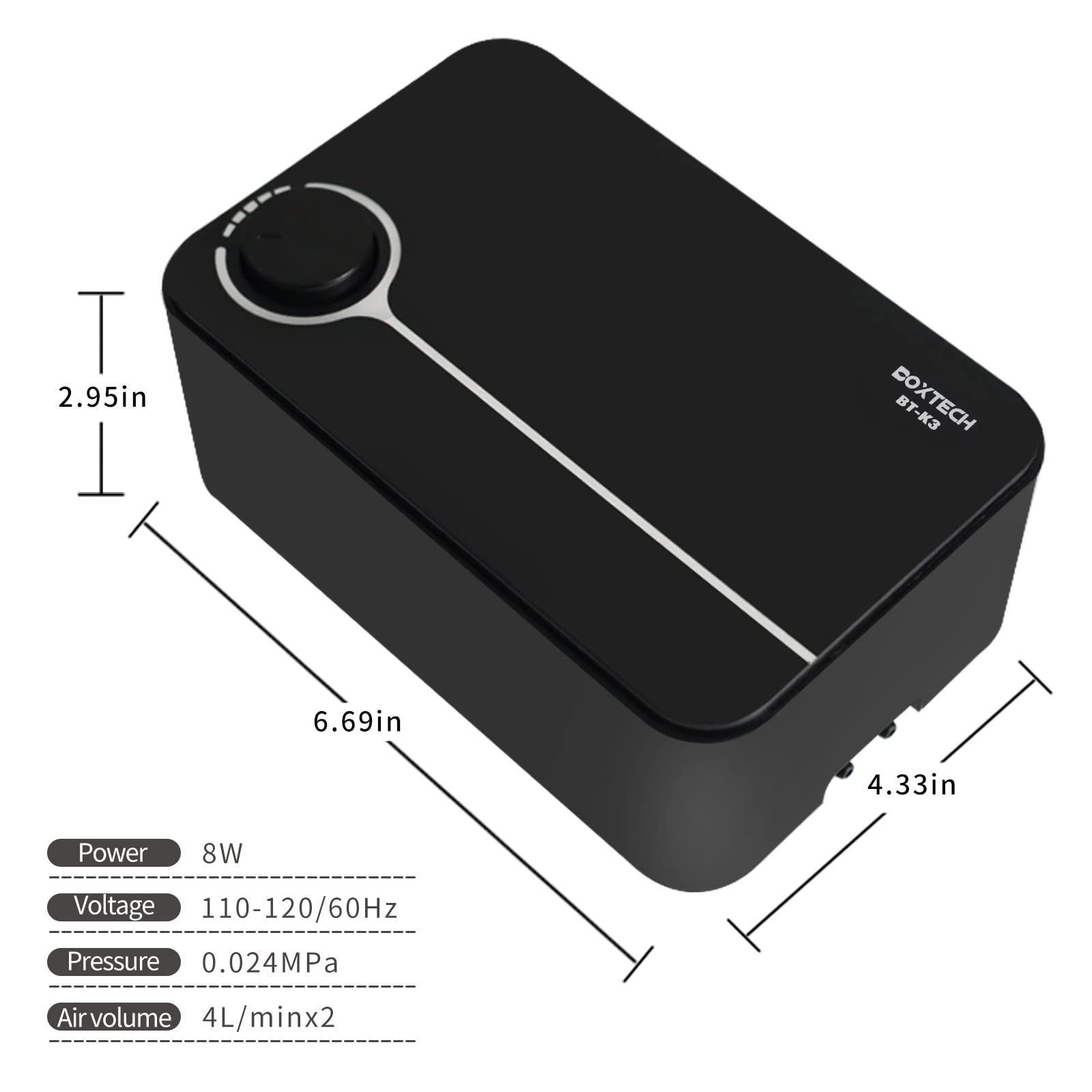 Boxtech aquarium air pump stable base with rubber feet to reduce vibrations