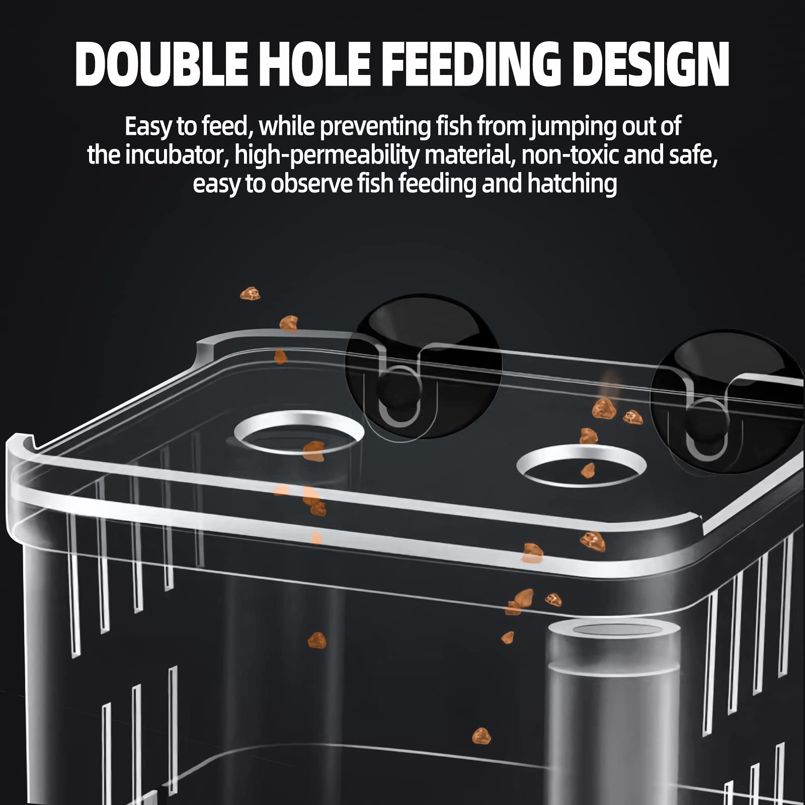 Boxtech hatchery box bottom view displaying food-safe grating and fry protection