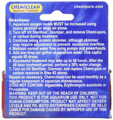 Boyd Chemi-Clean safe-for-fish photo shows compatibility with corals and invertebrates.