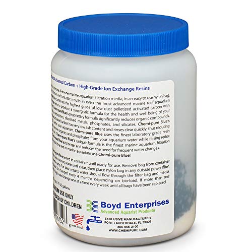 Boyd Chemi-Pure Blue in sump demonstrates direct-use filtration solution.