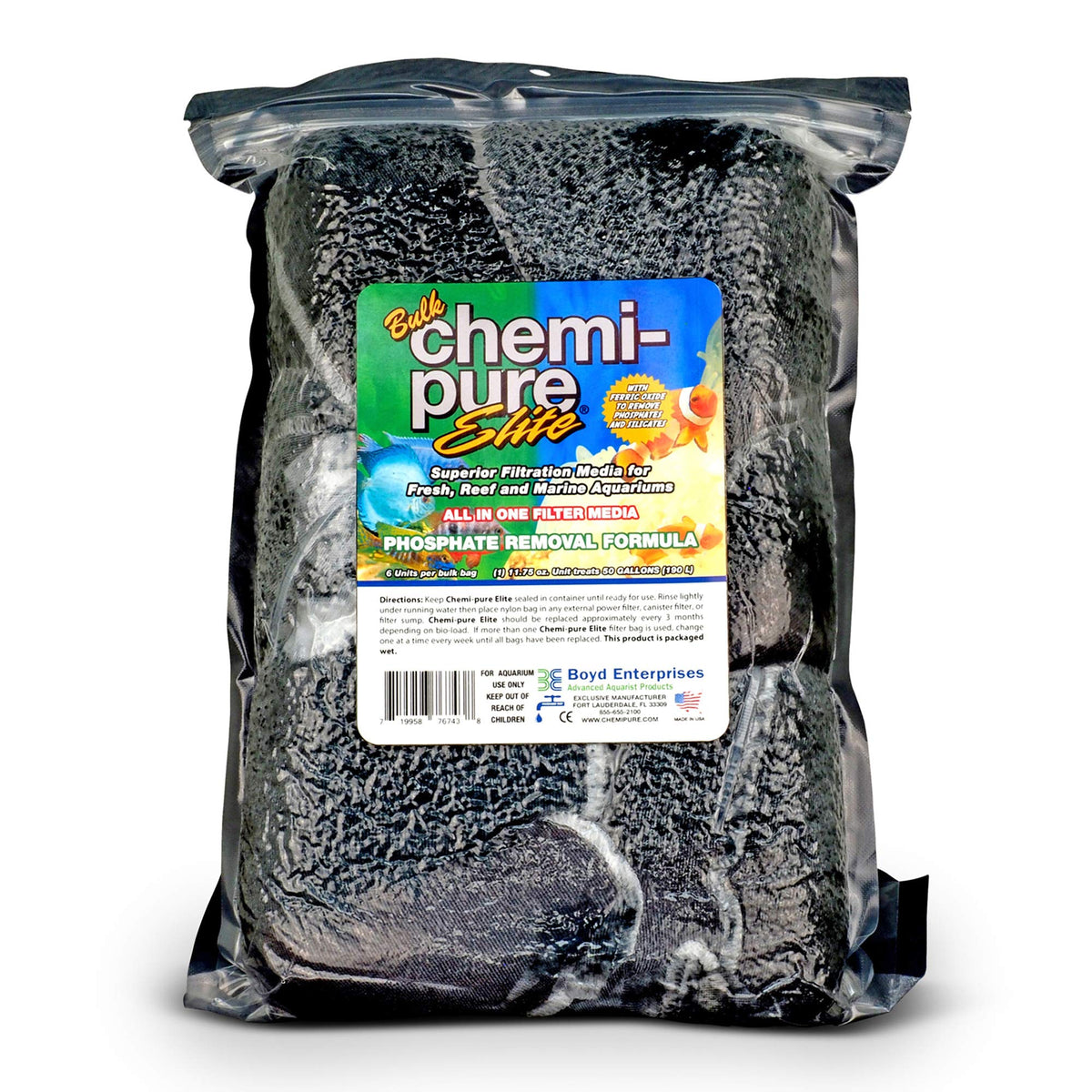 Boyd Enterprises Chemi Elite Bulk bag for aquarium filtration improves convenience and efficiency.
