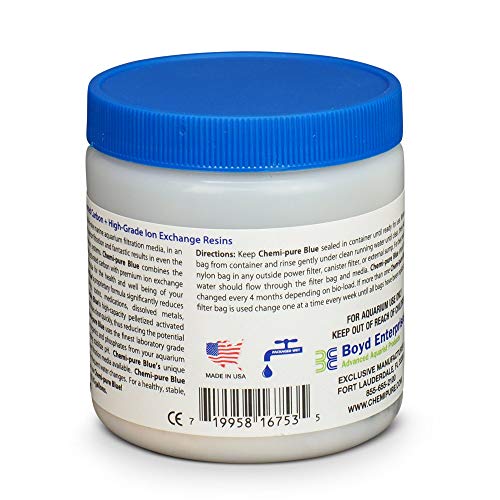 Chemi-Pure Blue dropped into filter for convenient use