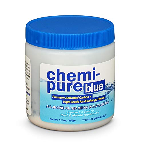Chemi-Pure Blue pellets ready for filtration, helping maintain clear water