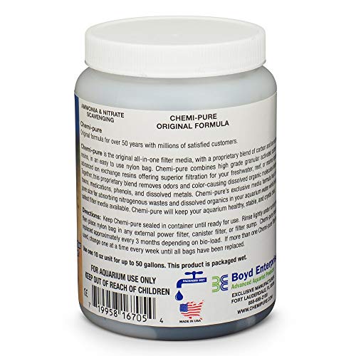 Boyd Enterprises Chemi-pure in external filter cartridge for odor reduction