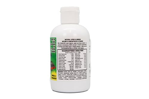 Vitachem food drops in use—supplemental dosing in aquarium food.