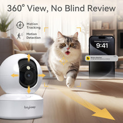 BoyKeep Indoor Camera Color Night Vision for dusk to dark viewing.
