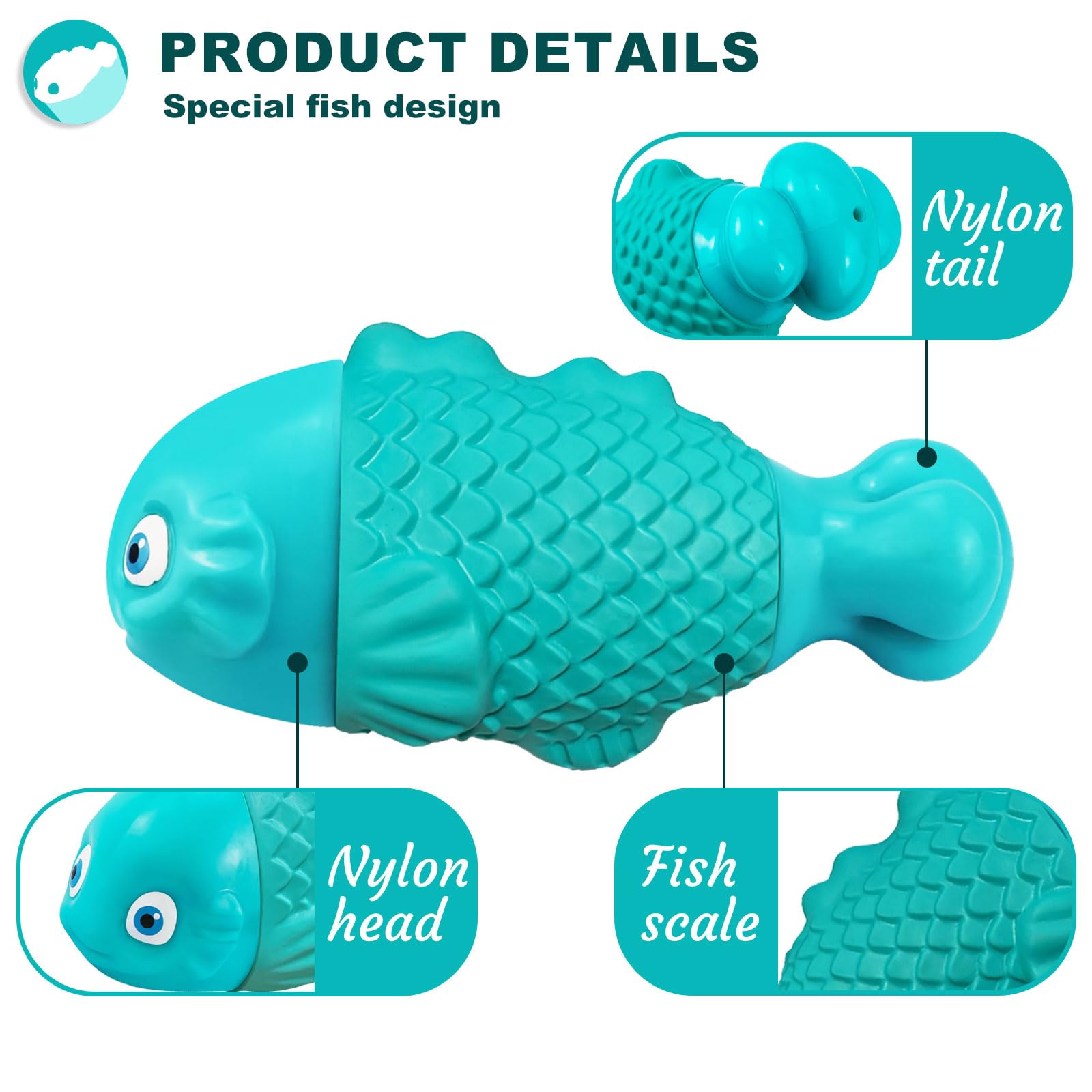 BoYoYo fish-shaped dog toy with squeak for interactive chew sessions.