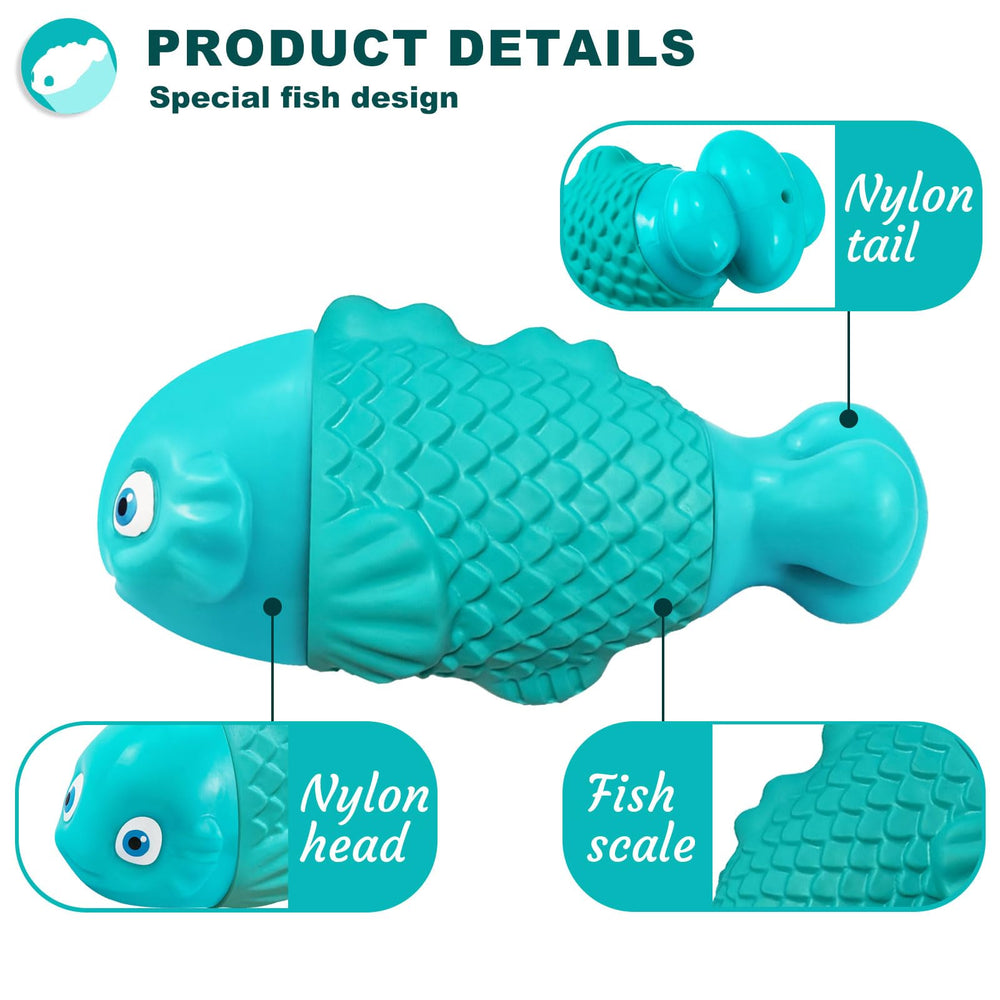 BoYoYo fish-shaped dog toy with squeak for interactive chew sessions.