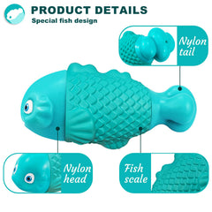 BoYoYo fish-shaped dog toy with squeak for interactive chew sessions.