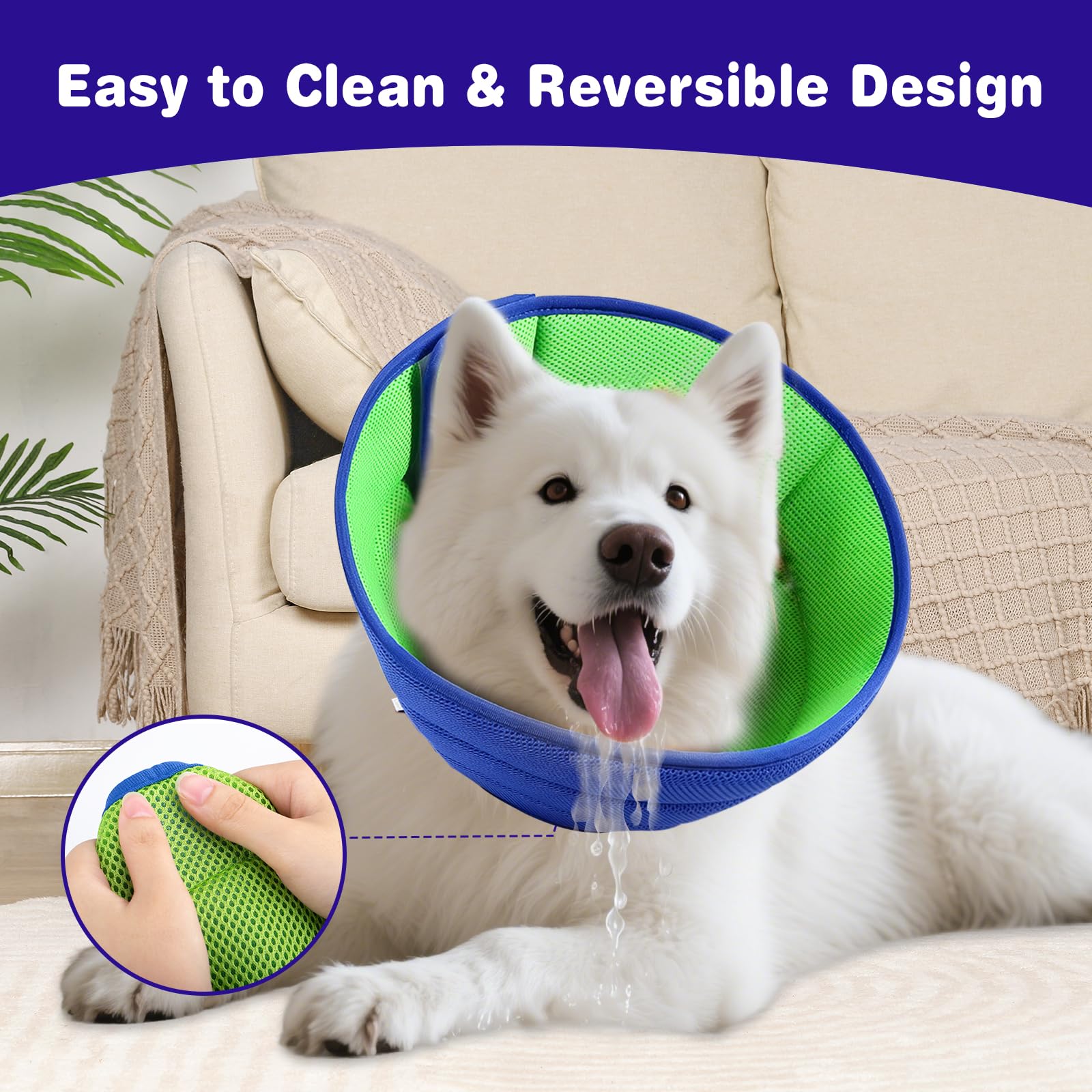 BQFLY soft dog cone clear-vision reduces pet stress during recovery