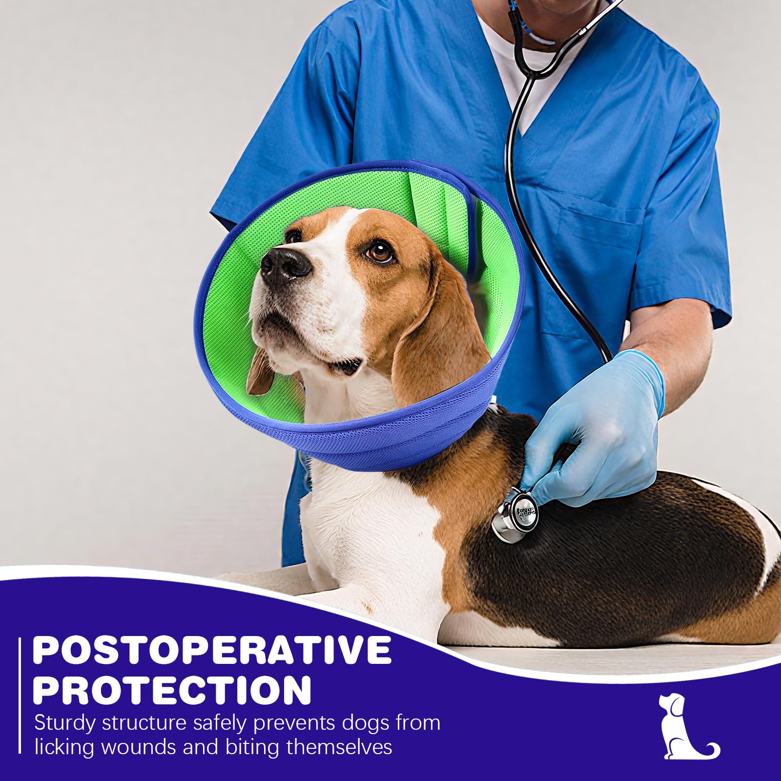 BQFLY soft dog cone double-sided fabric for quick drying between uses