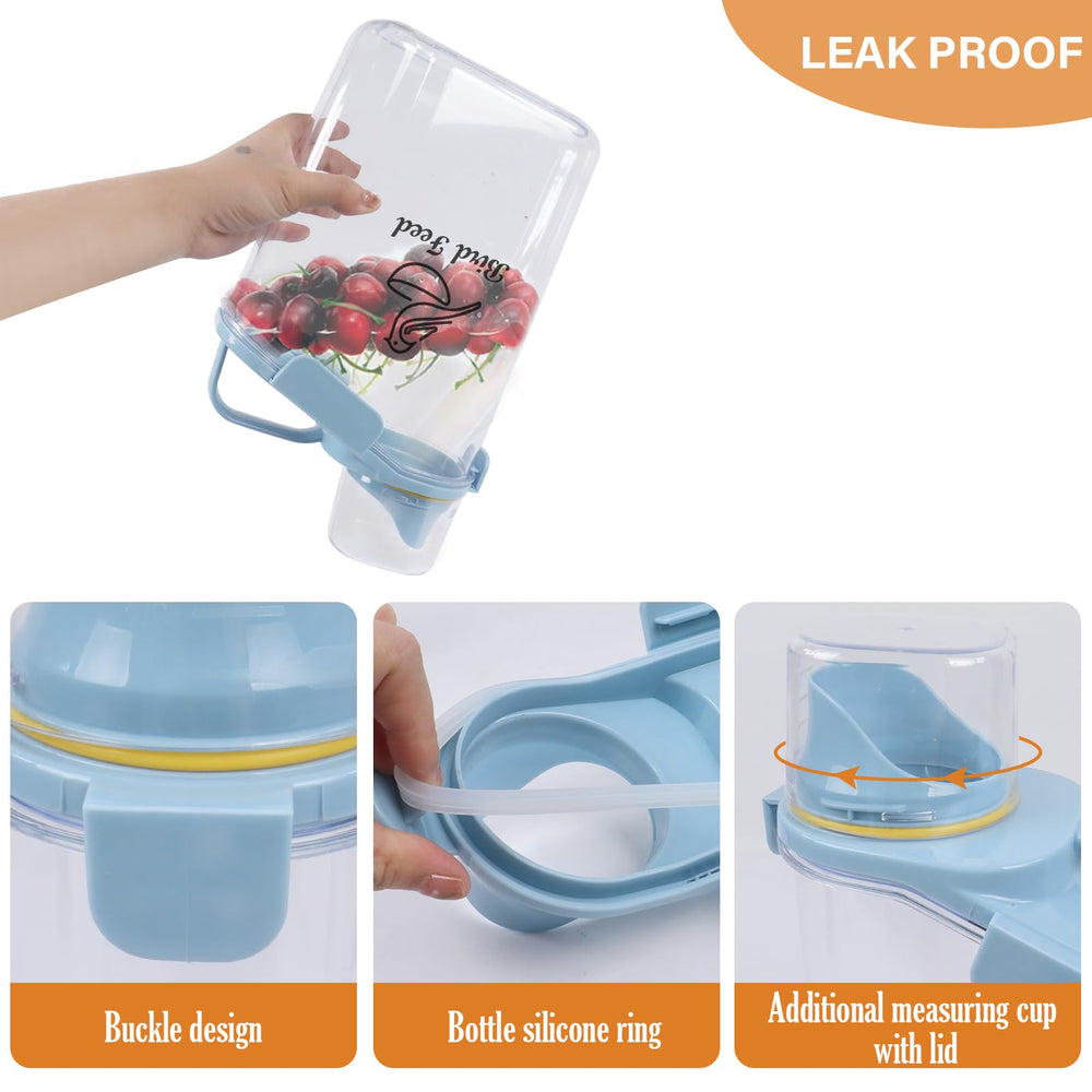 Brabtod bird seed container measuring cup shows portion control for feeding