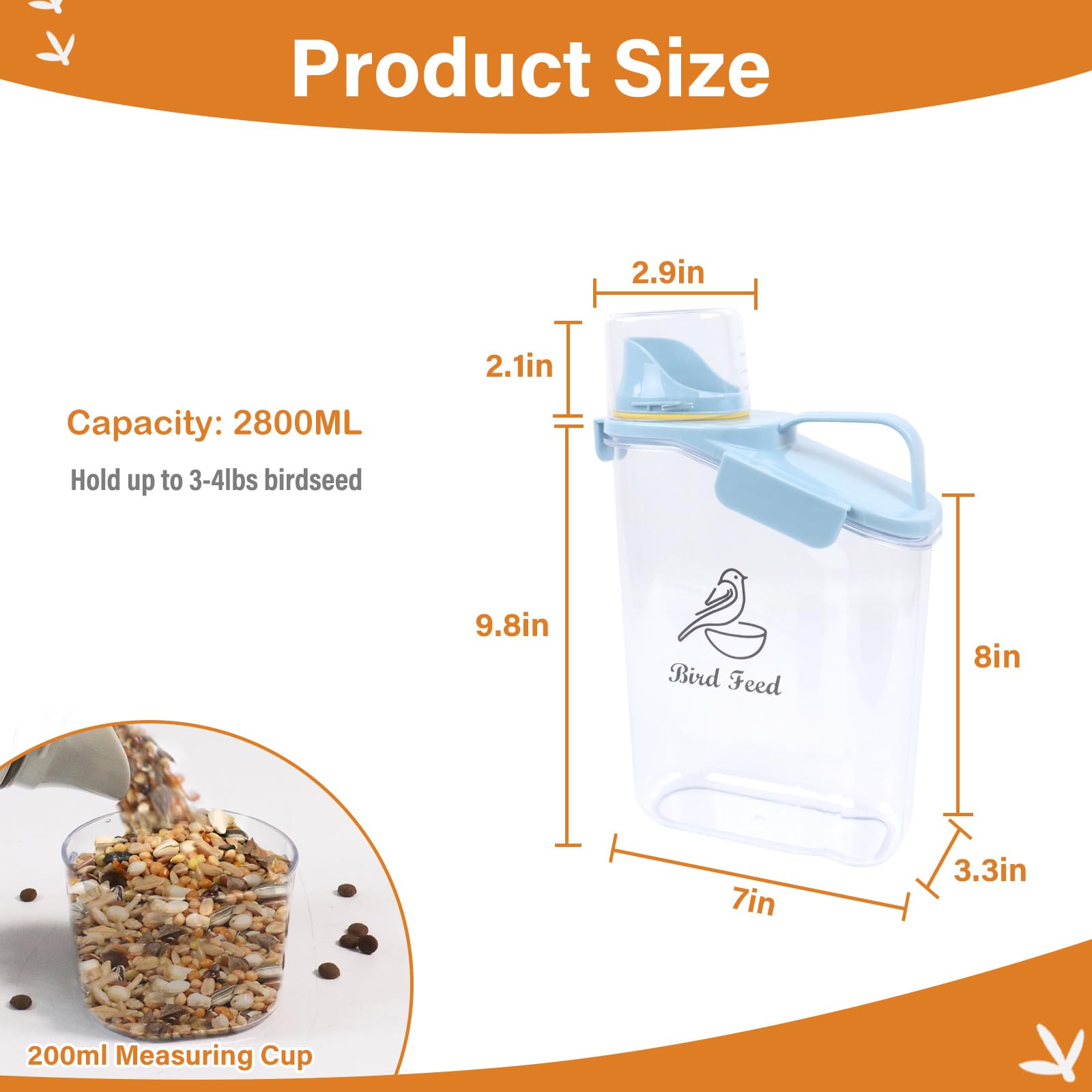 Brabtod bird seed storage cabinet compact keeps seeds organized in kitchen