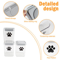 Brabtod clear pet food jars seen from above for quick identification.