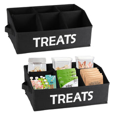 Brabtod 2-pack dog storage bin front view shows durable linen fabric for treats