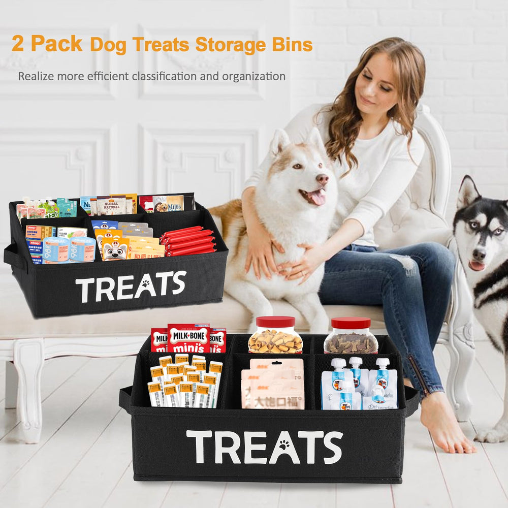 Brabtod 2-pack dog storage bin side view demonstrates compact space-saving design
