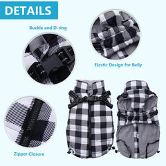 Brabtod dog winter jacket fleece lining adds warm comfort
