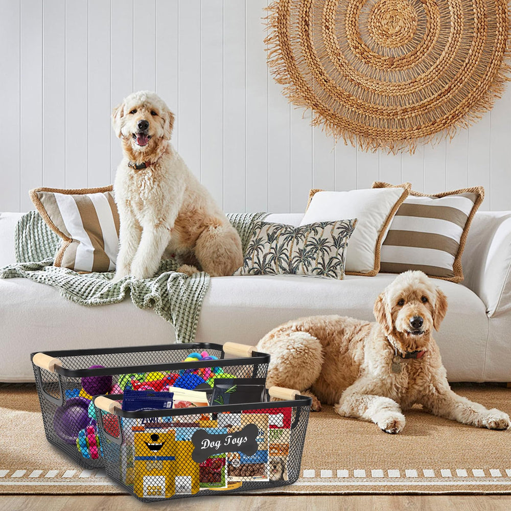 Brabtod mesh wire bin offers breathable visibility for easy item finding.