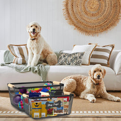 Brabtod mesh wire bin offers breathable visibility for easy item finding.