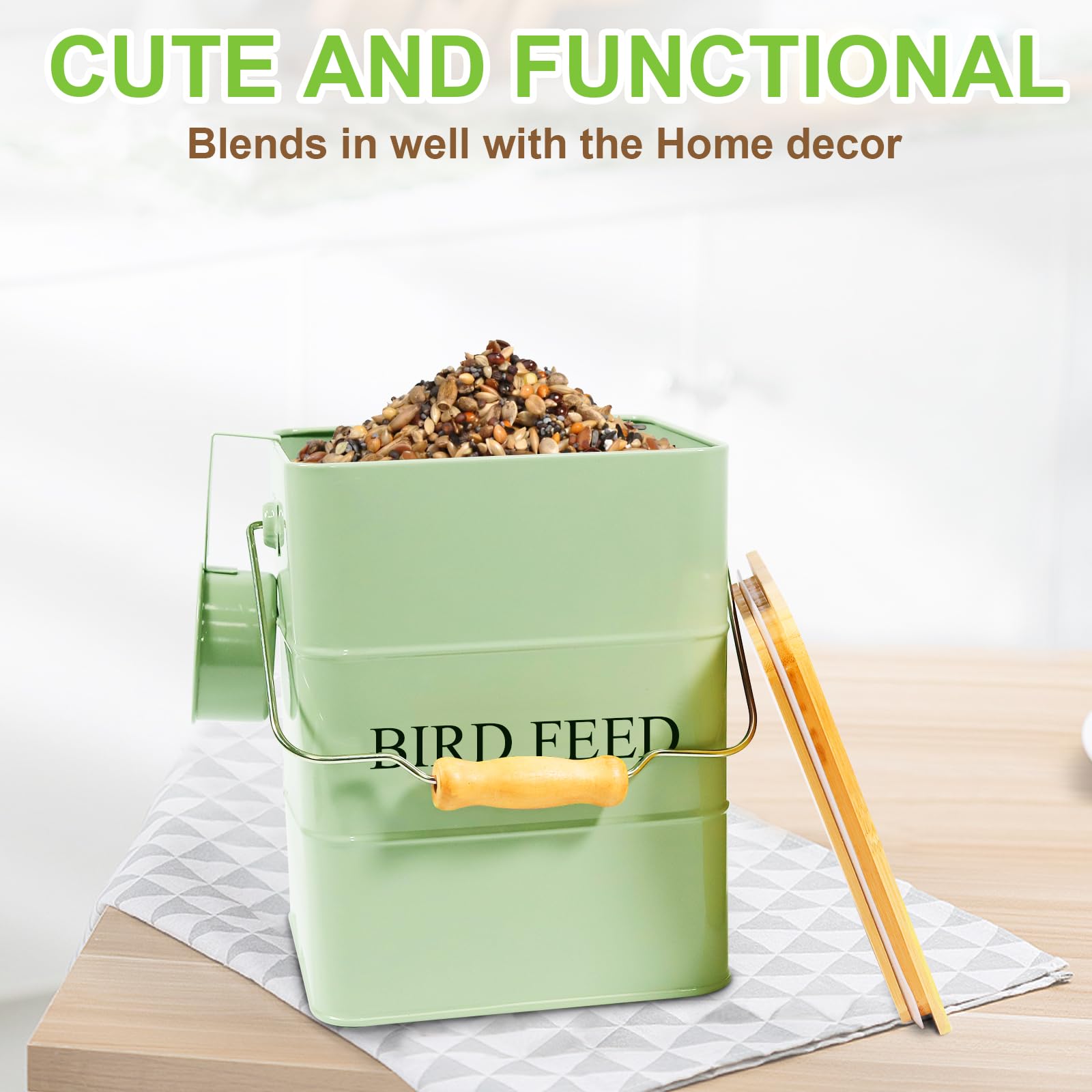 Brabtod metal bird seed bin backyard visit captures how birds arrive for easy feeding