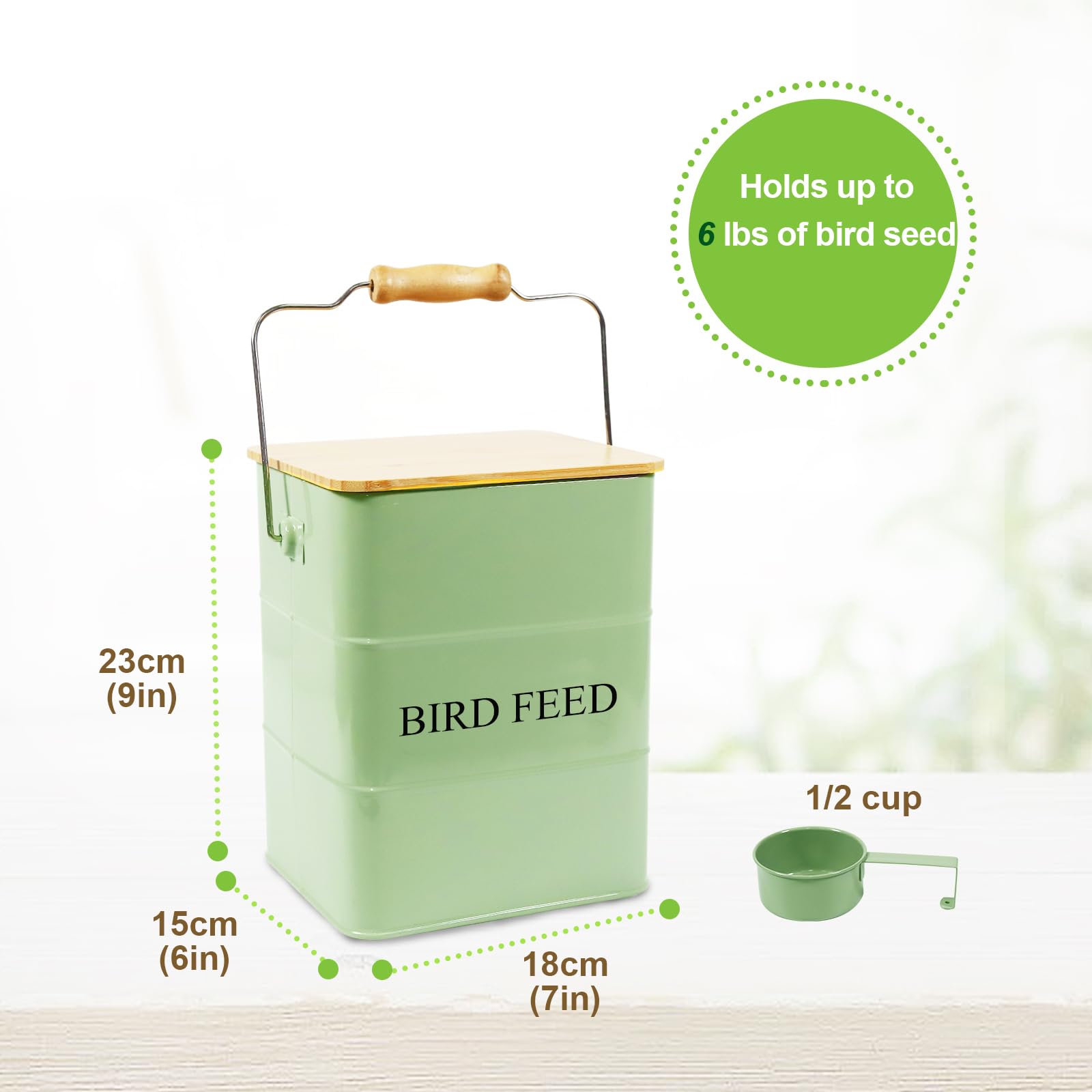 Brabtod metal bird seed bin seed types emphasizes versatile storage for sunflowers nyjer millet and more