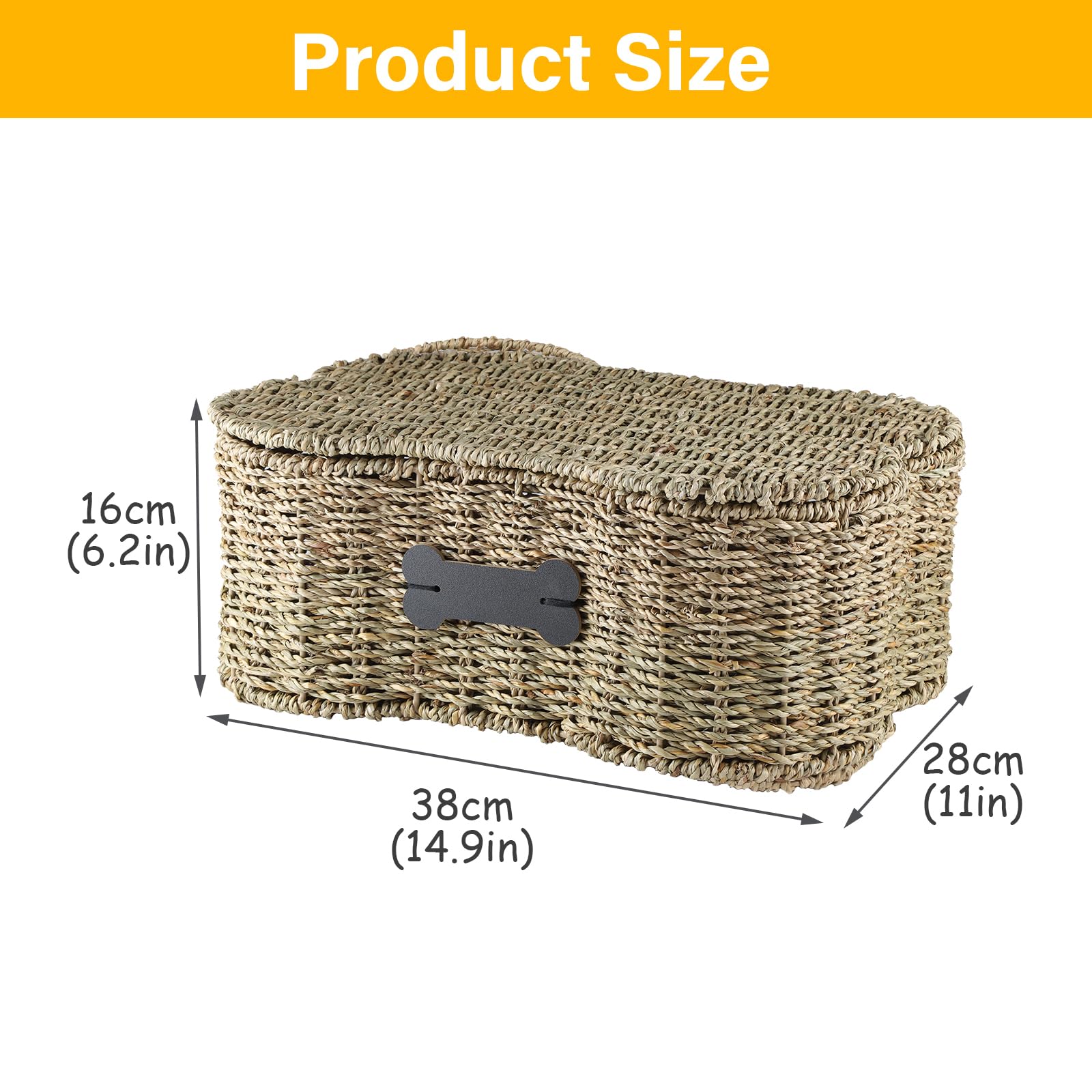 Brabtod Seagrass lid helps reduce dust and keep contents tidy.