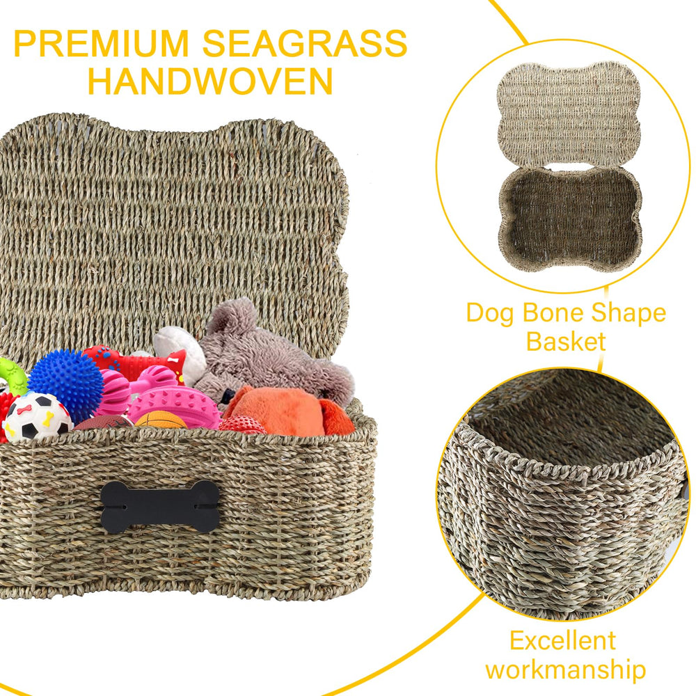 Brabtod Seagrass personalized name label adds a charming custom touch to storage.