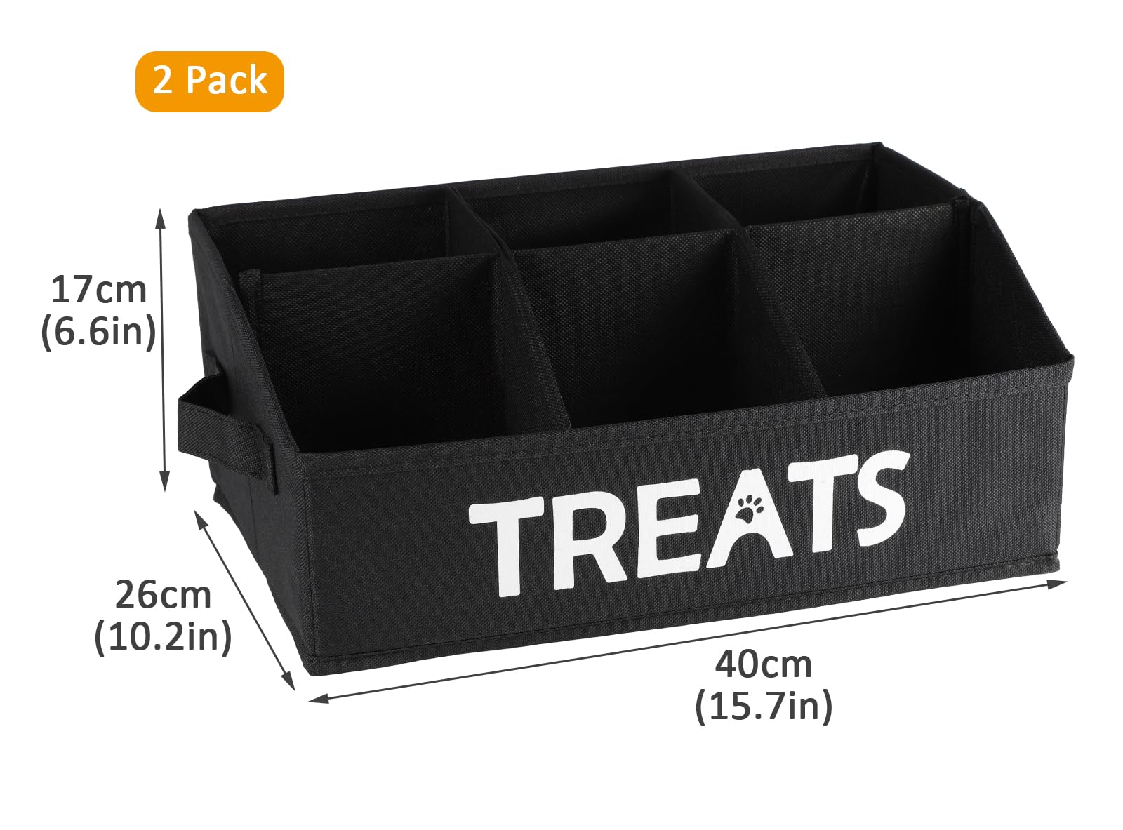 Brabtod storage bin six-compartments helps organize treats, toys, and more