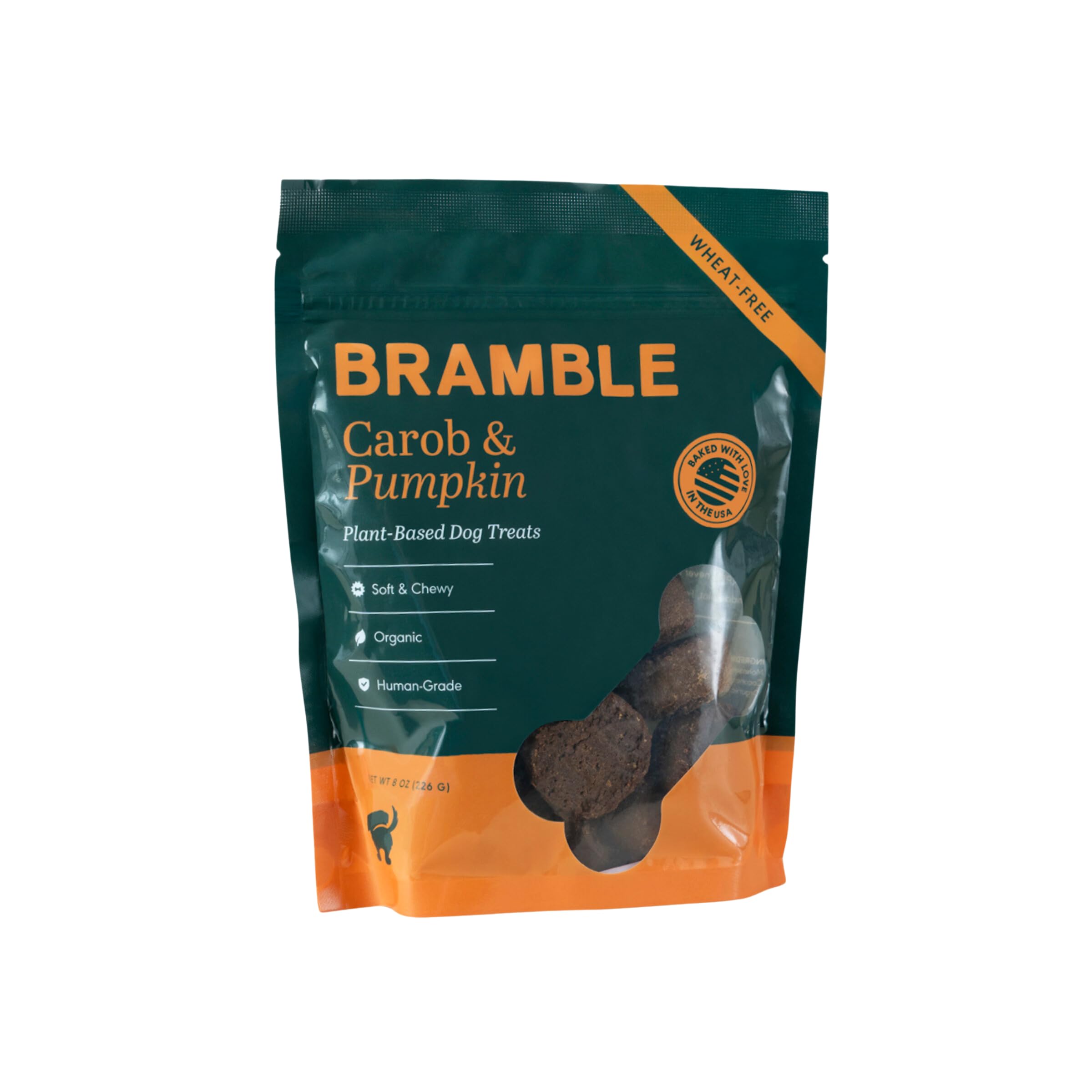 BRAMBLE organic dog treats hero image showing soft cookies for everyday rewards