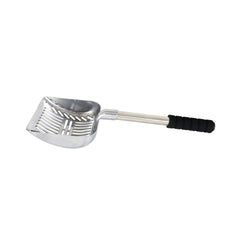 Brask Pet aluminum cat litter scoop close-up showing rust-free construction