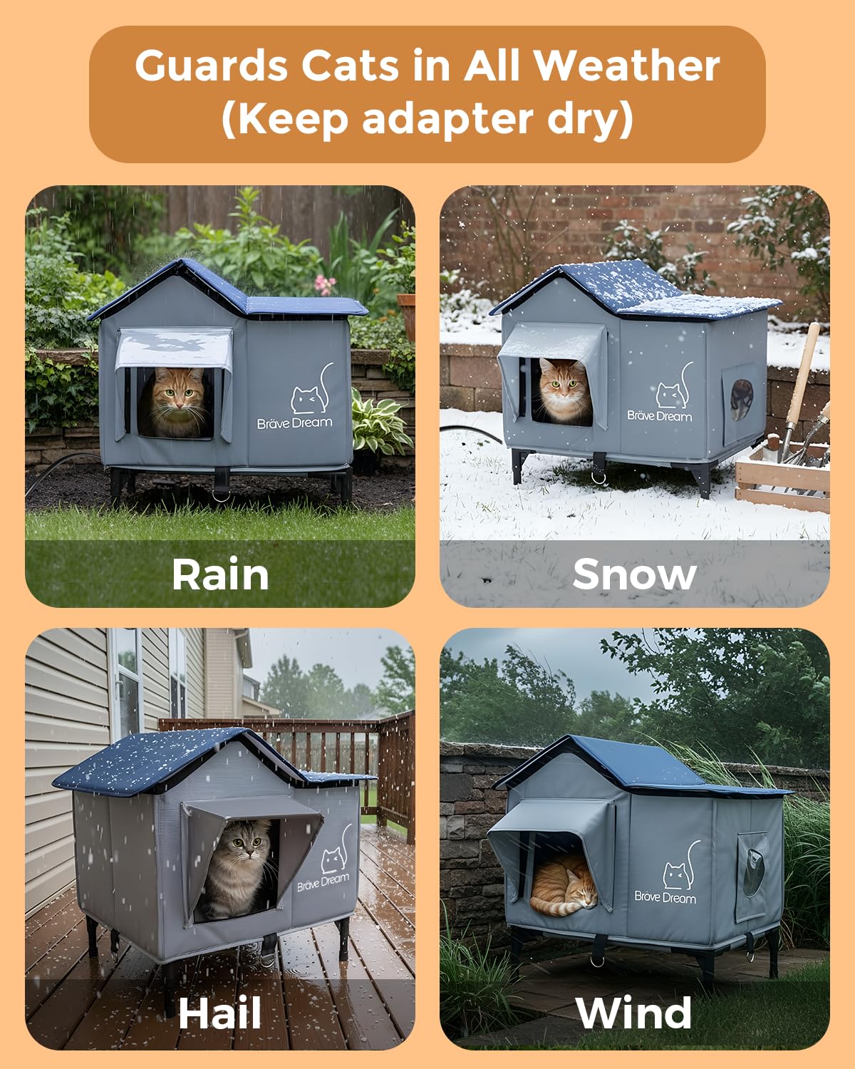 BraveDream cat house folded design demonstrates quick storage and setup