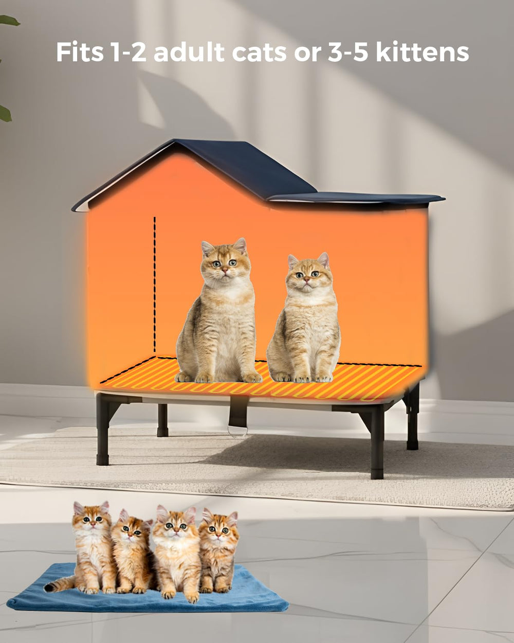 BraveDream cat house insulated lining emphasizes four-season warmth and breathability