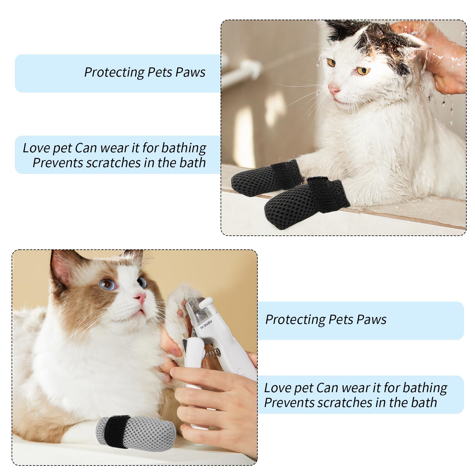 Braxan cat paw covers for nail trimming and grooming routines.