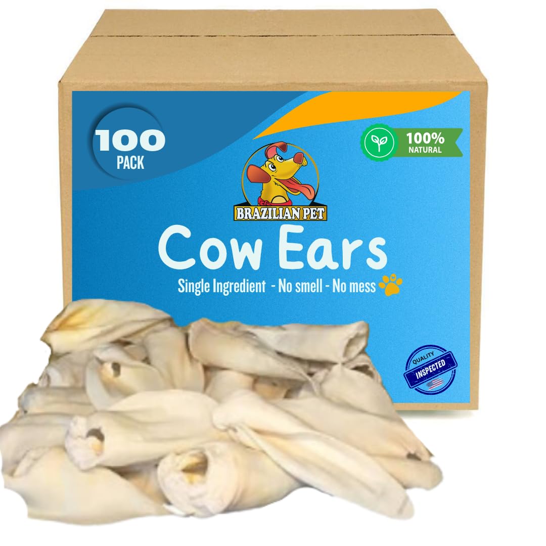 Brazilian Pet cow ears pack view highlights natural dental hygiene potential