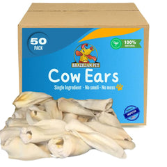 Brazilian Pet cow ears pack shot: long-lasting natural chew for dogs