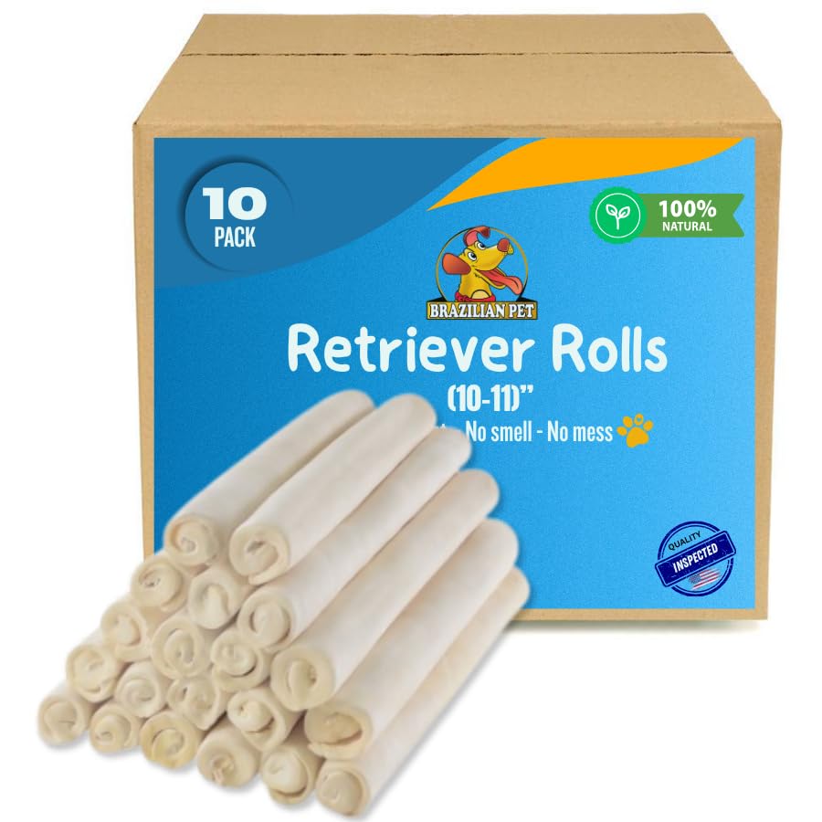 Brazilian Pet Premium Retriever Rolls pack shows natural chews ready for long-lasting entertainment