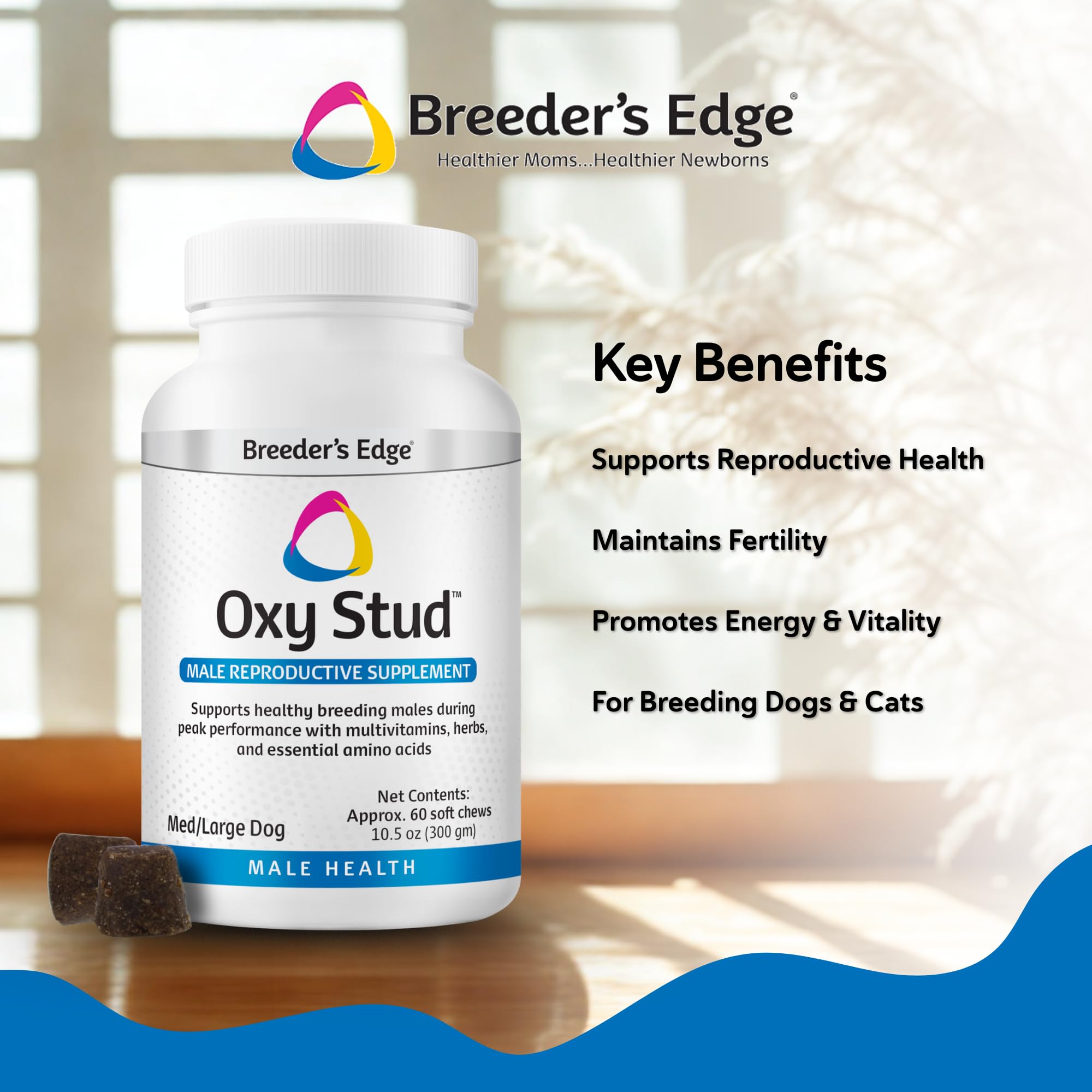 Revival Breeder's Edge Oxy Stud serving spoon, convenient daily dosing for consistent nutrition