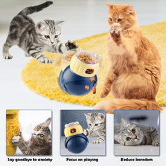Breelytic cat treat puzzle feeder rocking design stays upright during play.