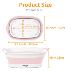 BREENHILL collapsible tub side view, easy storage after baths.