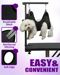 Breeze Touch clamp securely attaches to tables up to 2.3 inches thick for steady grooming.
