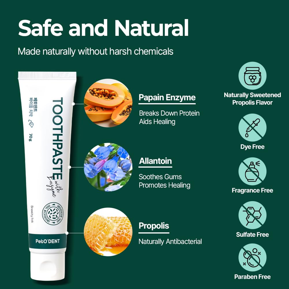 Breezytail PetO’Dent natural propolis flavor appeals to dogs during brushing