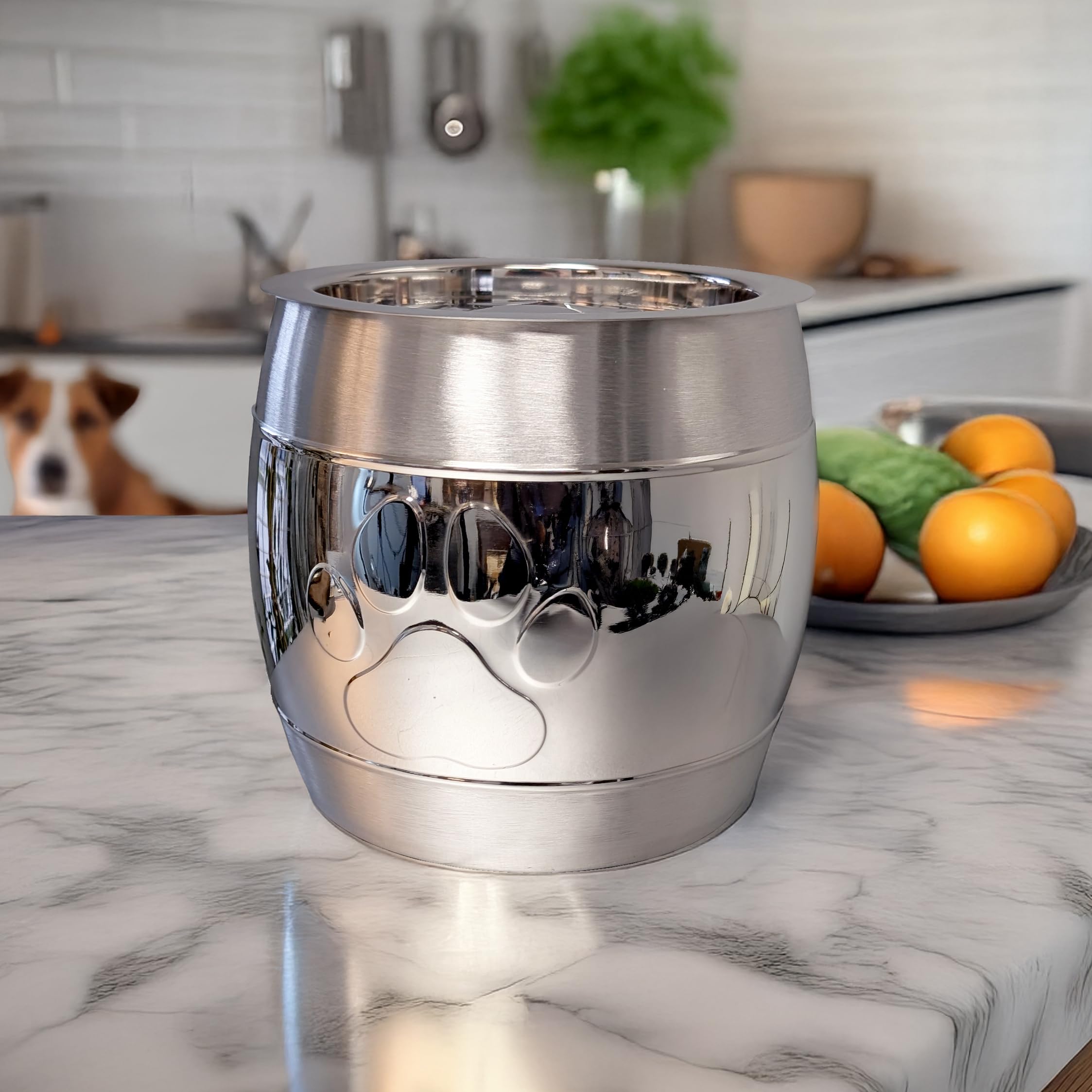 BREKX 7.7-inch diameter container maintains 3 qt capacity without crowding space.