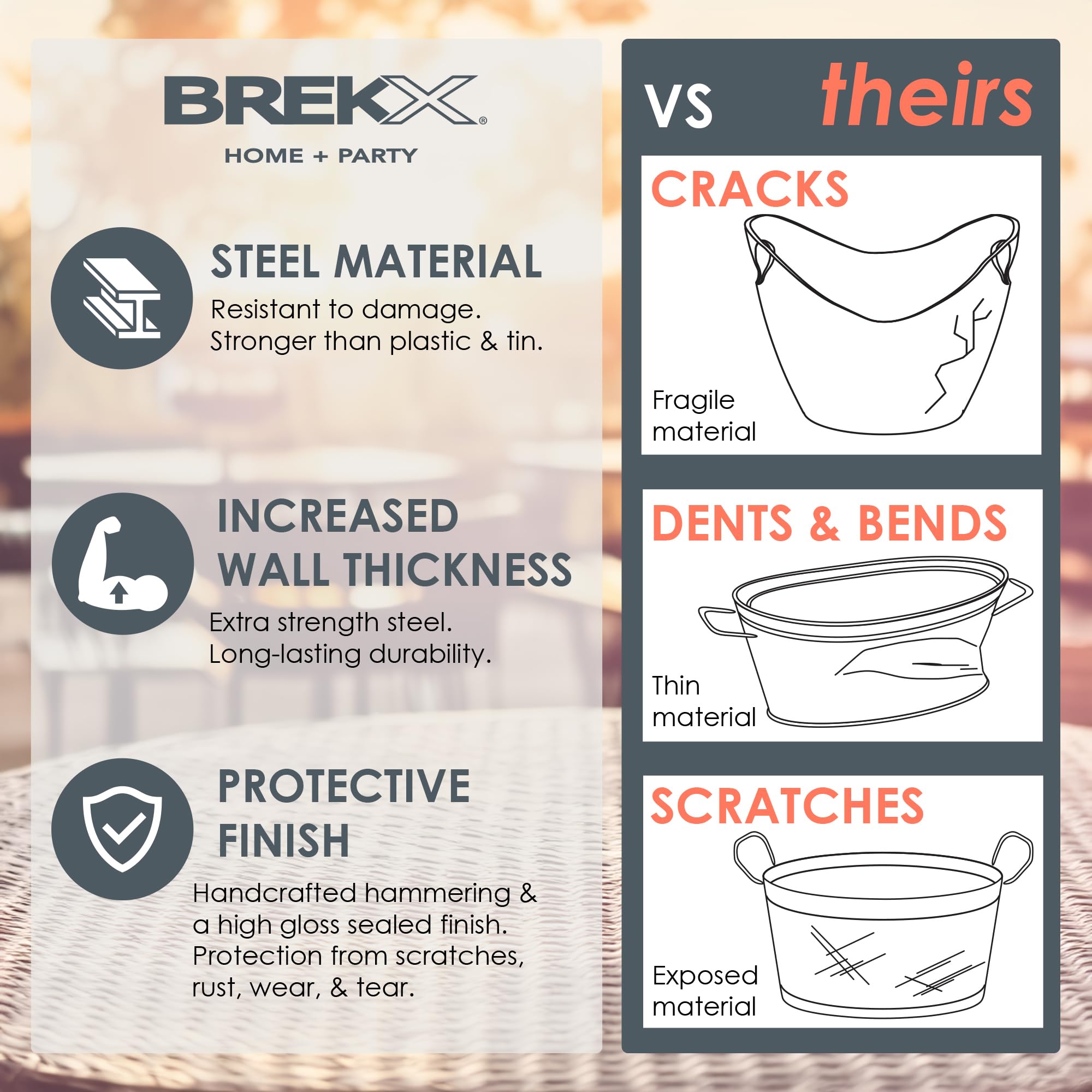 BREKX rugged stainless-steel dog bin resists wear from aggressive chewers.