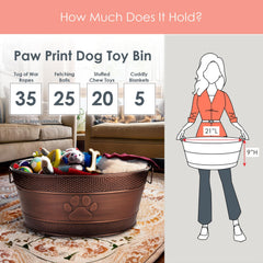 BREKX strong embossed paw-print bin is a practical storage solution for aggressive chewers.