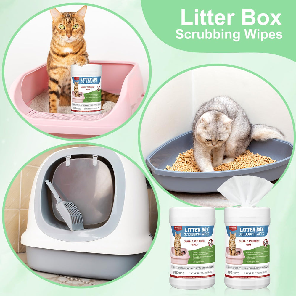 Breling litter box scrubbing wipes 120-count pack for long-term cleaning tasks.