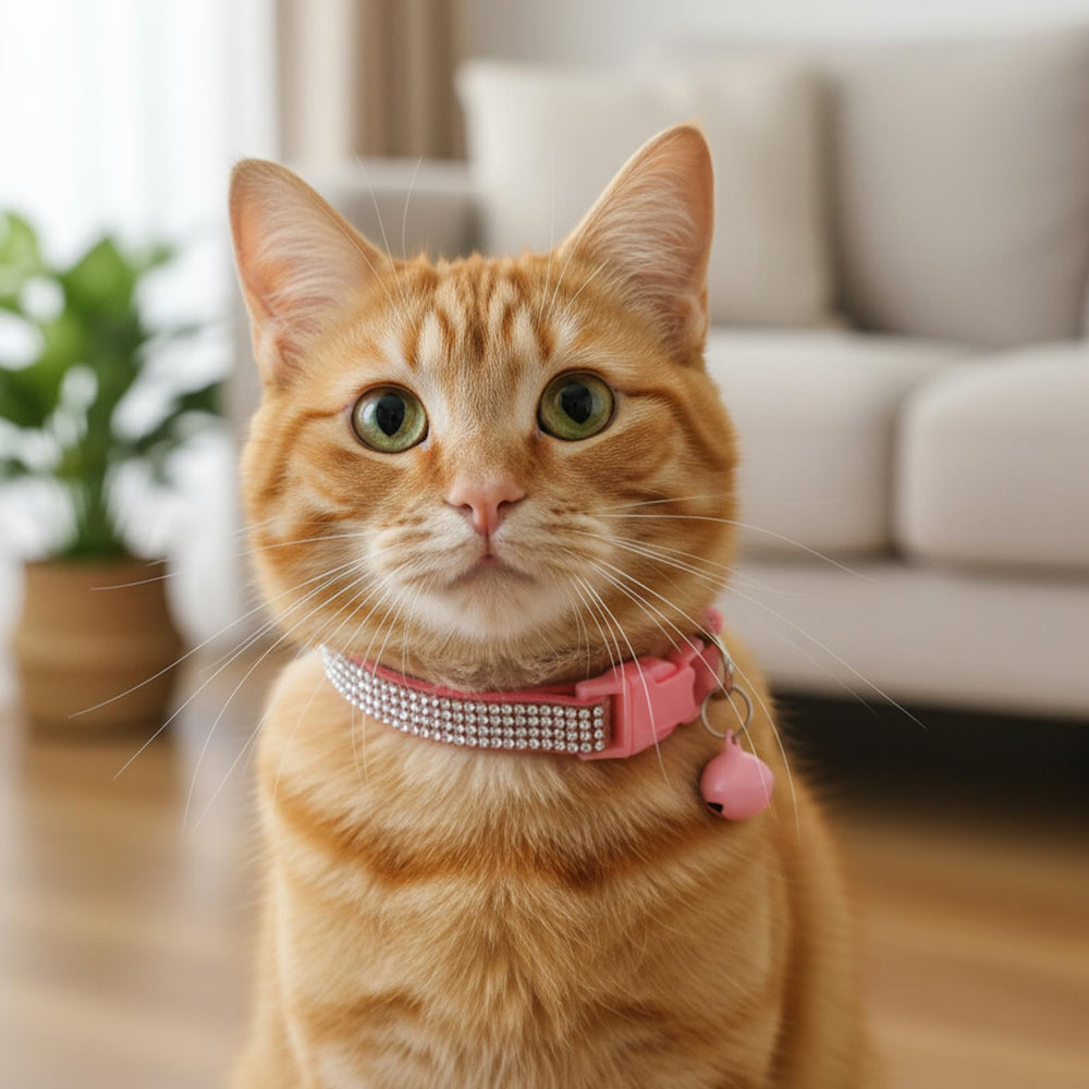 Bremorou adjustable cat collar pink dimensions show versatile fit for kittens