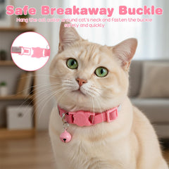 Bremorou cat collar breakaway pink buckle emphasizes emergency-release safety feature