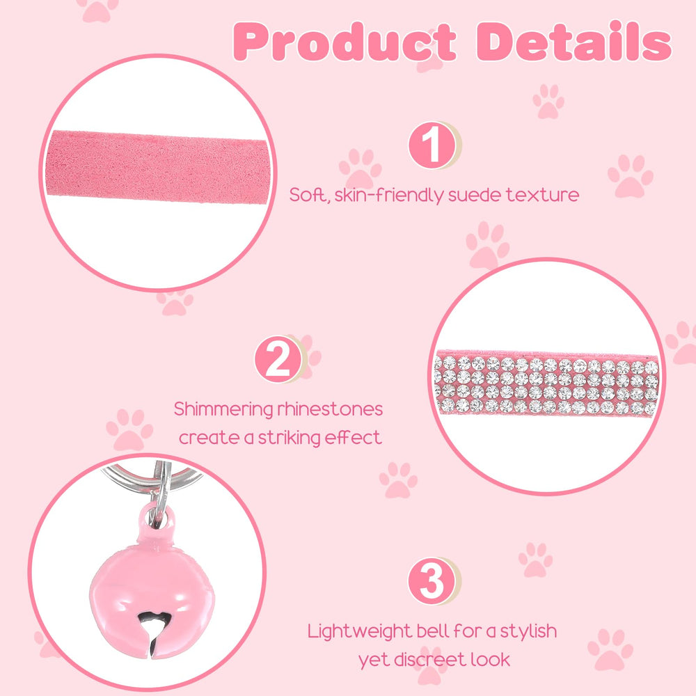 Bremorou kitten collar bell pink closeup captures gentle tinkle for quick location